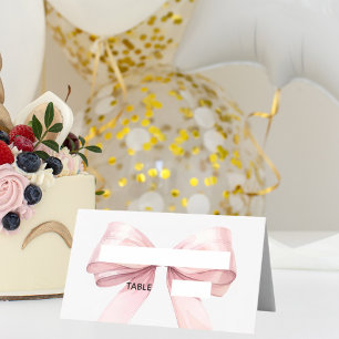 Roze strik plaatskaarten Elegant gevouwen