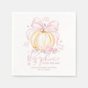 Roze Strik Pompoen Elegante Herfst Meisje Baby Sho Servet