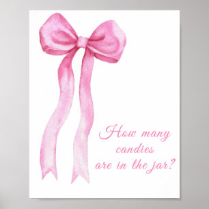 Roze strik - raad hoeveel snoepjes er in de pot zi poster