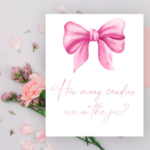 Roze strik - raad hoeveel snoepjes in pot poster