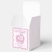 Roze Strik Retro Hart Coquette Cake Bruidsdouche Bedankdoosjes (Geopend)