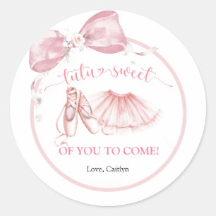 Roze Strik Roesje Tutu Zoet Dank Je Ronde Sticker
