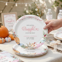 Roze Strik Roos Een Klein Pompoen Baby Shower
