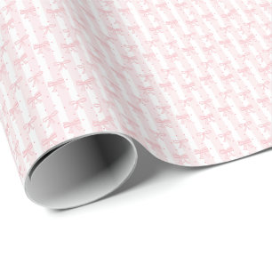 Roze Strik Roos Schattig Voorbereidend Meisje Esth Cadeaupapier