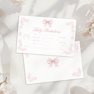 Roze Strik Roze Baby Meisje Voorspellingen Briefpapier