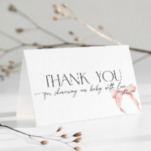 Roze Strik Roze Coquette Baby Shower Bedankt