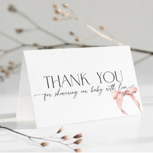 Roze Strik Roze Coquette Baby Shower Bedankt