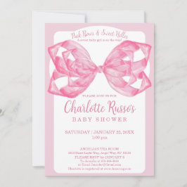 Roze Strik Roze Lint Welkom Boog Baby Shower Water Kaart
