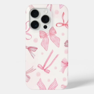 Roze strik telefoonhoesje iPhone 15 pro case
