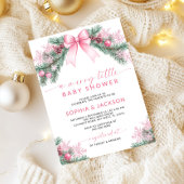 Roze Strik Uitnodiging voor een Baby Shower