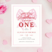 Roze Strik Verjaardag Is Eén Meisje 1e Verjaardag Kaart