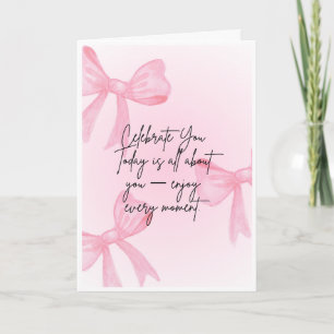 Roze Strik Verjaardagskaart Kaart
