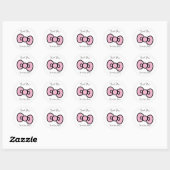 Roze strik vrolijke baby shower verjaardagsfeestje ronde sticker (Vel)