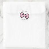 Roze strik vrolijke baby shower verjaardagsfeestje ronde sticker (Tas)