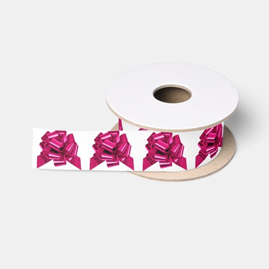 Roze strik wit lint (Spoel)