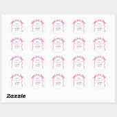 Roze strik wordt binnenkort Mrs Bachelorette favor Ronde Sticker (Vel)