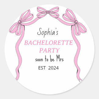 Roze strik wordt binnenkort Mrs Bachelorette favor Ronde Sticker