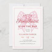 Roze Strik Zieltje Is Op Weg Baby Shower Kaart (Voorkant)