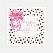 Roze strik Zij Knoopt het Bruiloftsfeest Servet (Voorkant)