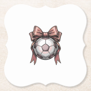 Roze Strikbal Voetbal Vintage Kartonnen Onderzetters