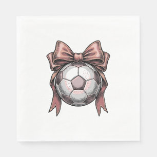 Roze Strikbal Voetbal Vintage Servet
