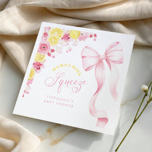 Roze Strikcitroen Baby Shower Papieren Servetten