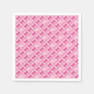 Roze Strikdiagonale Streep Stippen Servet