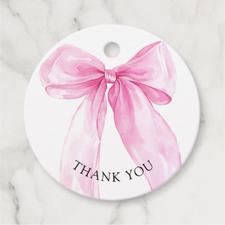 Roze Strikeband Baby Shower Bedankt Bedankjes Labels