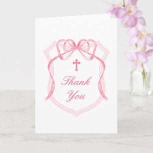 Roze Striking Kruis Heilige Kruis Religieus Bedank Kaart