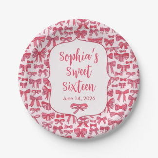 Roze Striking Lint Lint Feest Papieren Borden Bordje