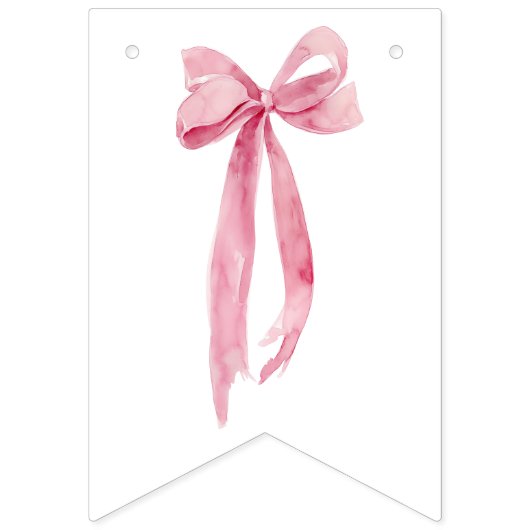 Roze strikje dat de knoop doorhakt bruids douche vlaggetjes (Eerste vlag)