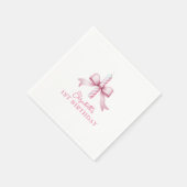 Roze strikje meisjes willen gewoon een 1e verjaard servet (Hoek)