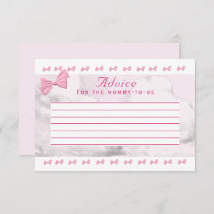 Roze Strikjes Baby Shower Advieskaart