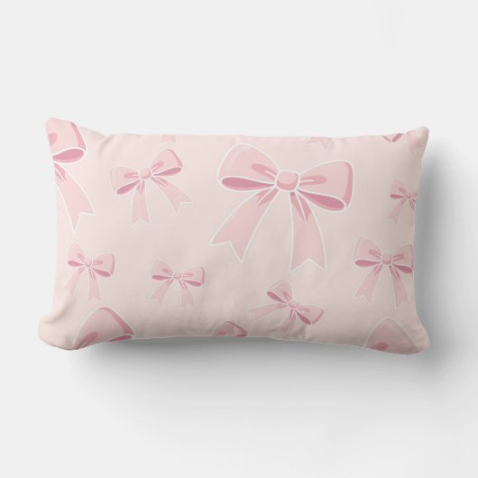 Roze Strikjes Schattig Coquette Cottage Chic Kussen (Voorkant)