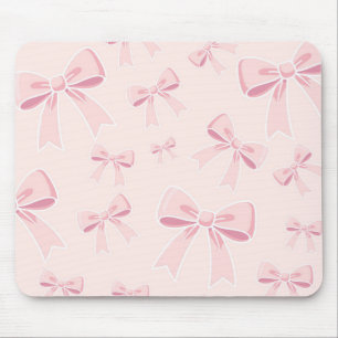Roze Strikjes Schattig Flirterig Cottage Stijl Muismat