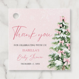 Roze Strikken Baby Het Is Koud Buiten Baby Shower Bedankjes Labels