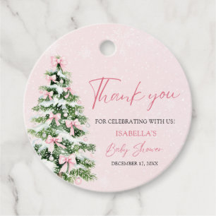 Roze Strikken Baby Het Is Koud Buiten Baby Shower Bedankjes Labels