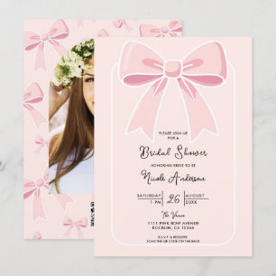 Roze Strikken Cute Coquette Cottage Chic Bruidsmei Kaart