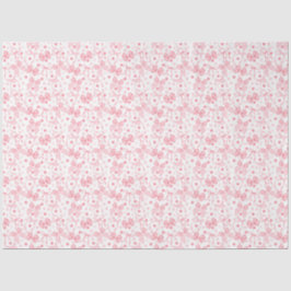 Roze strikken en donkerroze stippen tissuepapier