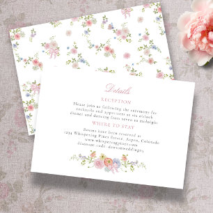 Roze Strikken en Wilde Bloemen Details Informatiekaartje