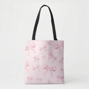 Roze Strikken Schattig Coquette Cottage Chic Draagtas