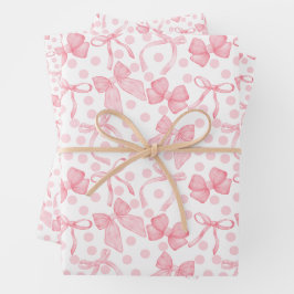 Roze Strikken & Stippen Inpakpapier Vel