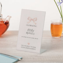 Roze Strikkende Baby Shower