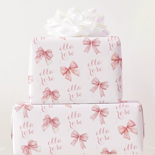 Roze striknaam cadeaupapier