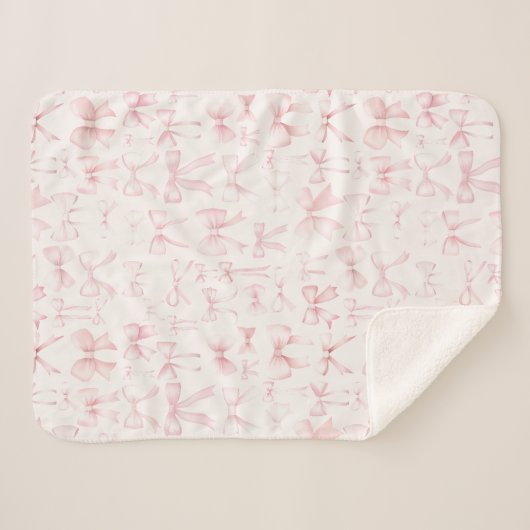 roze strikpatroon sherpa deken (Voorkant (horizontaal))