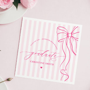Roze Strikte Lint Afgestudeerd Servet