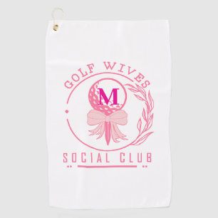 Roze Strikte Monogram Golf Vrouwen Sociale Club Go Golfhanddoek