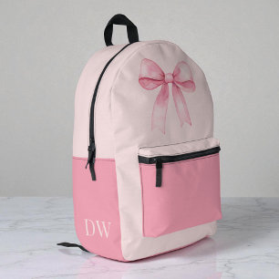 Roze Strikte Monogram Mooie Meisjesachtige Persoon Bedrukte Rugzak