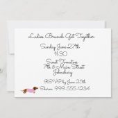 Roze Stripe Dachshund Party Invitation Kaart (Achterkant)