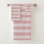Roze Stripe Patroon Twee prachtige schaduwen van r Bad Handdoek (Insitu)